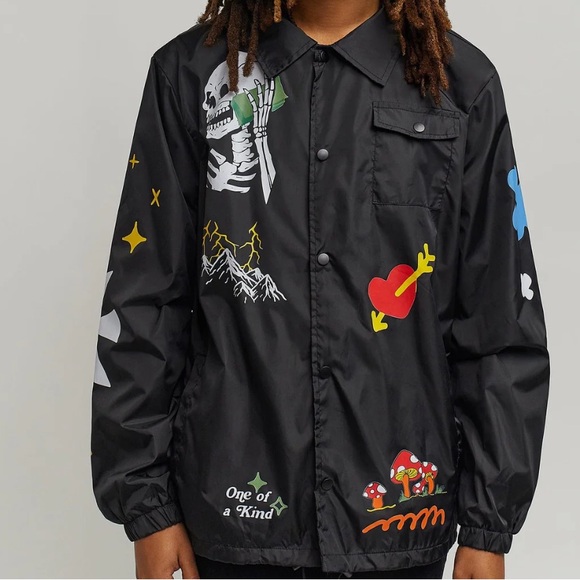 Black Grafitti Stadium Jacket- Size XL - Picture 7 of 11